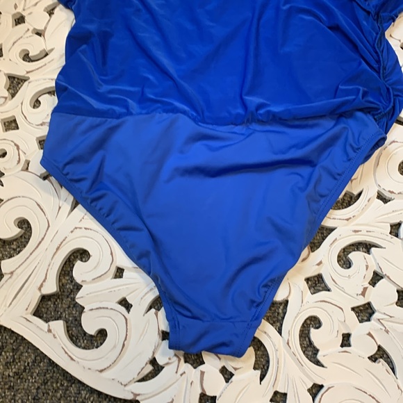 Kenneth Cole Reaction Royal Blue Ruffle Full Bottom Bikini Swim Skirt Size M NWT - Picture 7 of 10